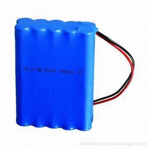 4/3 AAA 1,000mAh NiMH Rechargeable Battery Pack, UL/CE/RoHS Marks, 12V Voltage, Long Lifespan Cycle